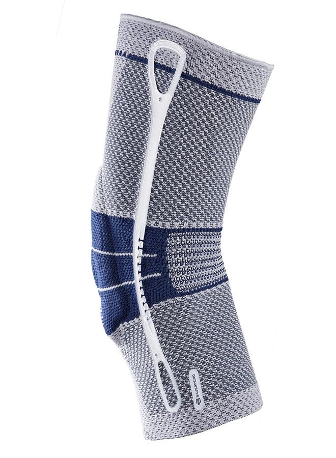 Bauerfeind - GenuTrain - Knee Brace - Targeted Support for Pain Relief and Stabilization of The Knee, Provides Relief of Weak, Swollen, and Injured Knees- Size 4 - Color Titanium - Image 5