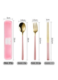 Portable PC Transparent Lid Tableware Box Pull-out Box Thickened Lengthened Lunch Box ABS 24cm Tableware Non-Deformation Pattern-Specifications:Pink With Tableware