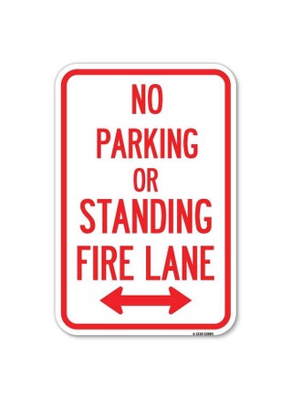 No Parking Or Standing Fire Lane (With Bidirectional Arrow) ; 12" X 18" Heavygauge Aluminum Rust Proof Parking Sign ; Protect Your Business & Municipality ; Made In The Usa - pzsku/ZADF32773791DB916D7C2Z/45/_/1693987115/83f9819d-23c8-4d80-9f5f-14a4a89abb36