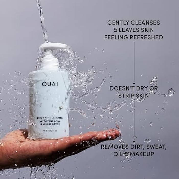 OUAI Detox Facial Cleanser - Deep Cleansing Face Wash with Glycolic Acid, Niacinamide & PHA - Removes Sweat, Dirt & Oil Without Drying - Gentle Face Cleanser for Post-Workout (7.8 Fl Oz) - Image 2