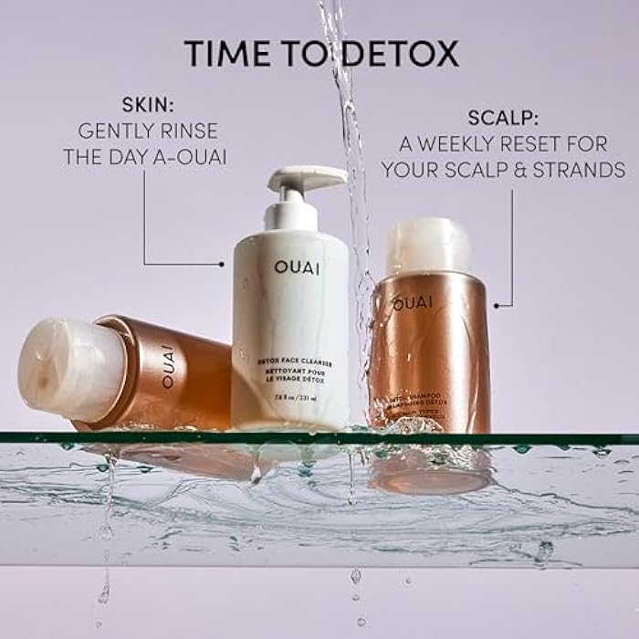 OUAI Detox Facial Cleanser - Deep Cleansing Face Wash with Glycolic Acid, Niacinamide & PHA - Removes Sweat, Dirt & Oil Without Drying - Gentle Face Cleanser for Post-Workout (7.8 Fl Oz) - Image 4