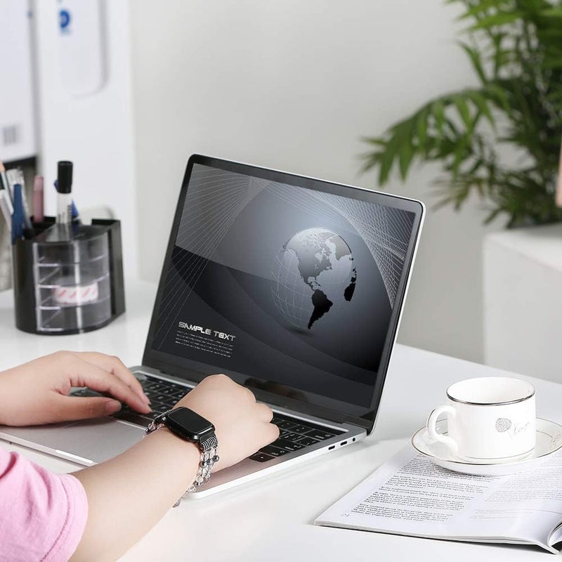 Simpeak Band Compatible with Fitbit Versa  Versa 2 Elastic Beaded Pearl Band Replacement for Women Black - Image 4