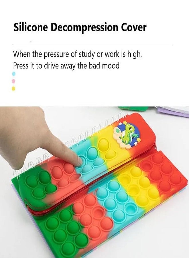 CherryBox Pop it Pencil Case with Diary, Combo of Fidget Popit Pouch & Diary for Kids Pop it Stationery Kit - Stationary Organizer Set/Birthday Return Gifts (Random Colour) (Unicorn) - Image 5