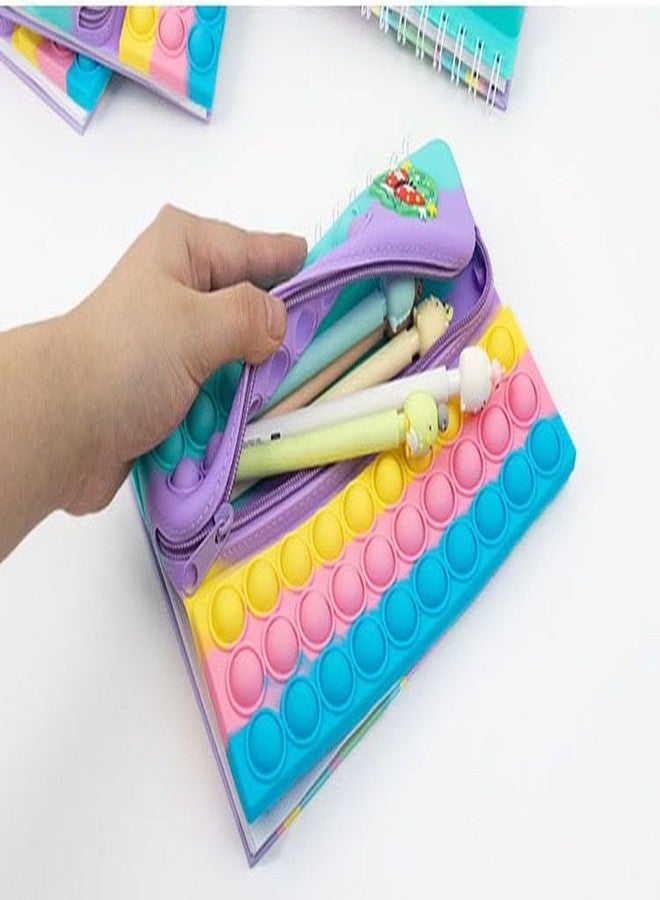 CherryBox Pop it Pencil Case with Diary, Combo of Fidget Popit Pouch & Diary for Kids Pop it Stationery Kit - Stationary Organizer Set/Birthday Return Gifts (Random Colour) (Unicorn) - Image 3