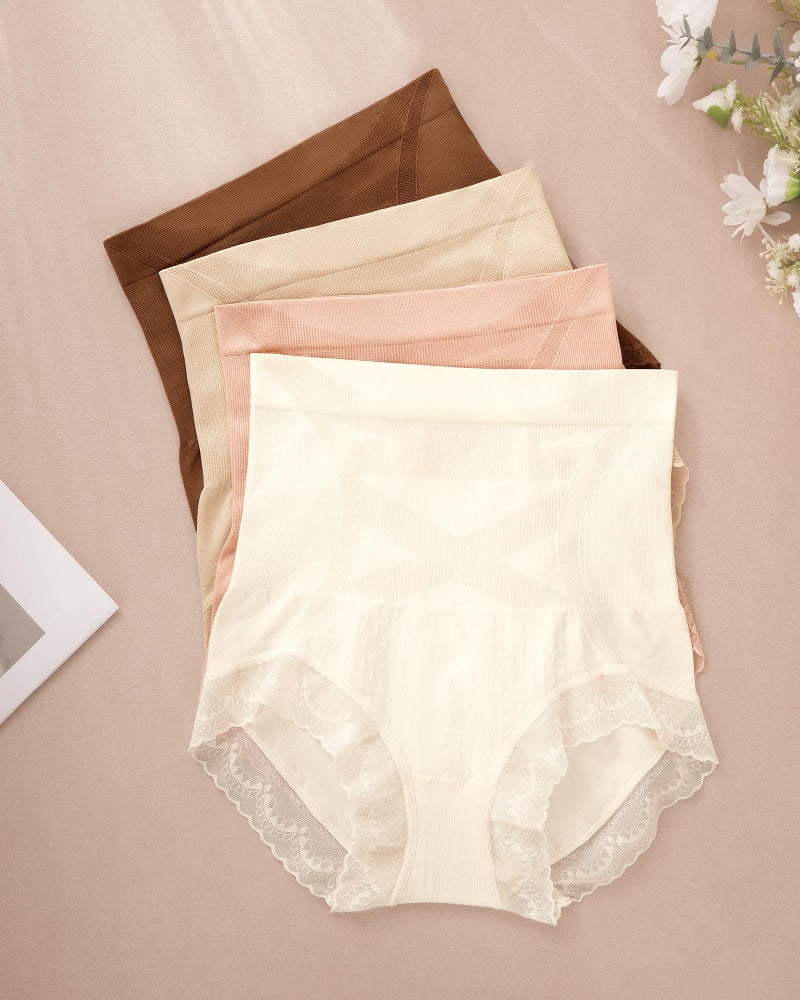 MIOTAN Women's Underwear 4 Pack High Waisted Tummy Control Top Ladies Panties Postpartum Compression Post Partum, M Multicolor - Image 2