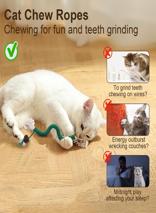 WoLover Cat Chew Toy Ropes, 3 Pack Catnip Toys for Teeth Cleaning, Sisal Rope Cat Toy for Indoor Kitten, Interactive Cat Nip Kitty Toys for All Breeds 7.87 Inches (Plus 3 Pack of Catnip) - Image 4