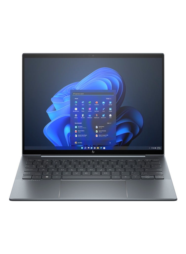 HP لابتوب دراجون فلي G4 بشاشة WUXGA مقاس 13.5 بوصة (1280 × 1920) IPS ومعالج كور i7-1355U وذاكرة وصول عشوائي رام سعة 32 جيجابايت ومحرك أقراص اس اس دي سعة 1 تيرابايت ونظام تشغيل ويندوز 11 برو وبطاقة رسومات انتل ايريس اكس اي مدمجة الإنجليزية/العربية أزرق الداكن - Image 1