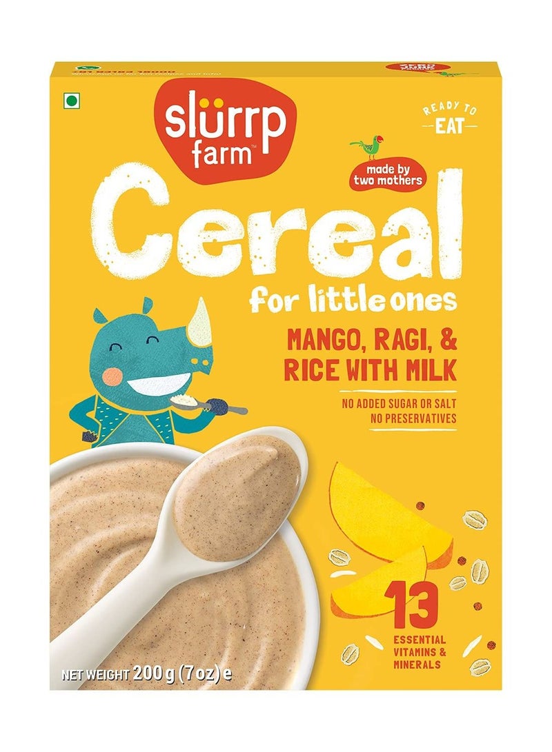 Slurrp Farm Mango Ragi & Rice with Milk Cereal for Little Ones 200 Gm - Image 1