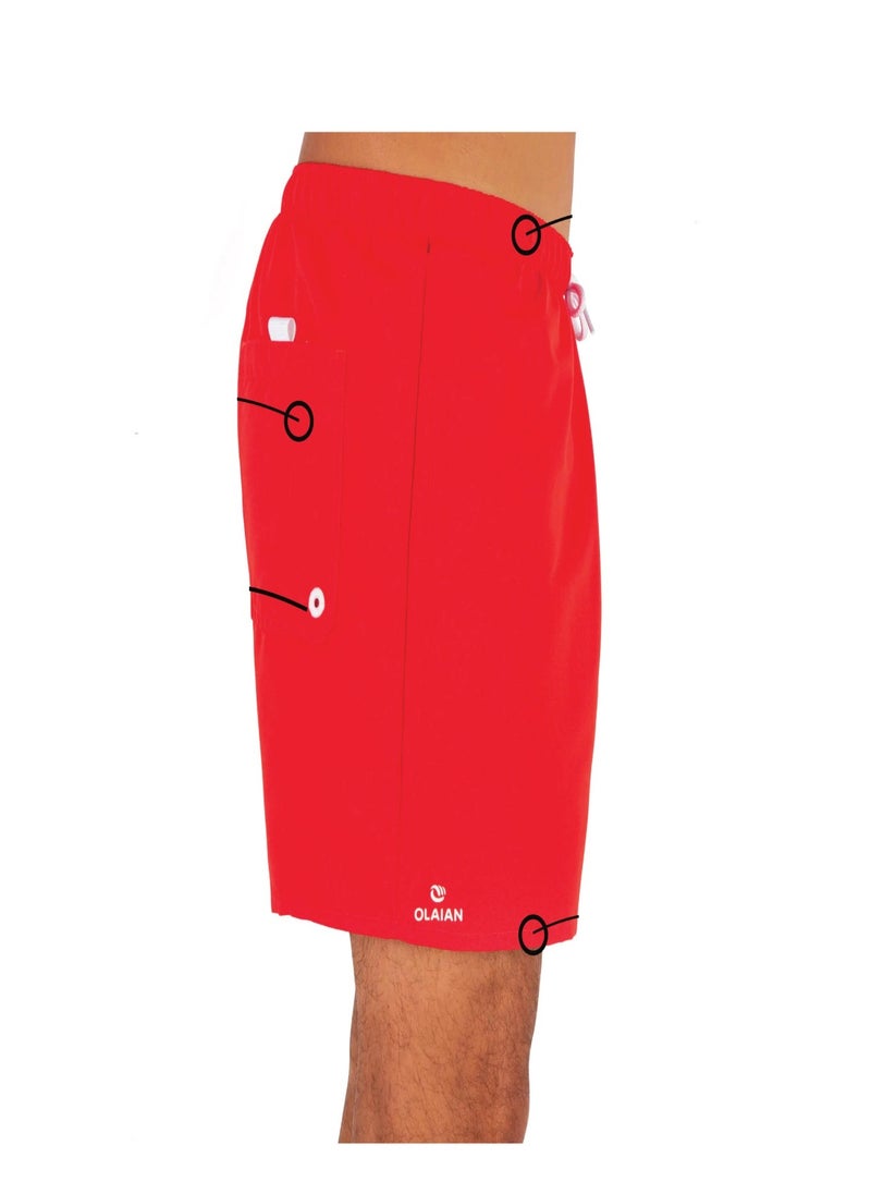 OLAIAN OLAIAN by DECATHLON, Men Surfing Boardshort Hendaia Eco NT red  - Image 1