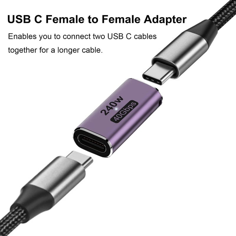 Tobo USB Type C Female to Female 40Gbps Coupler Connector for Thunderbolt, Switch, MacBook, Laptop, Tablet, Phone (TD-1079TC) - Image 2