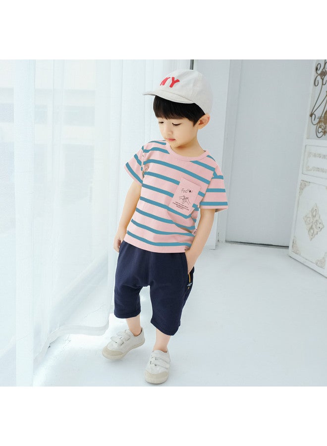 HOT Selling】men's Sleeve T-shirt Summer Kids Striped Cotton Tee For Boys And Girls Toddler To Big Kids Half Sleeve - Image 4