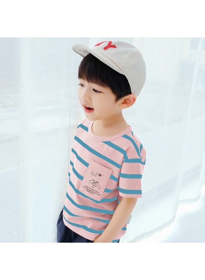 HOT Selling】men's Sleeve T-shirt Summer Kids Striped Cotton Tee For Boys And Girls Toddler To Big Kids Half Sleeve - Image 3