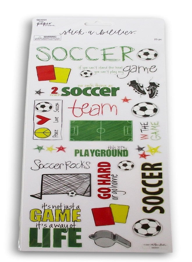 Stickabilities Soccer Doodle Stickers for Journaling, Scrapbooking, Cardmaking, Arts & Crafts - 25 Pieces - Image 2