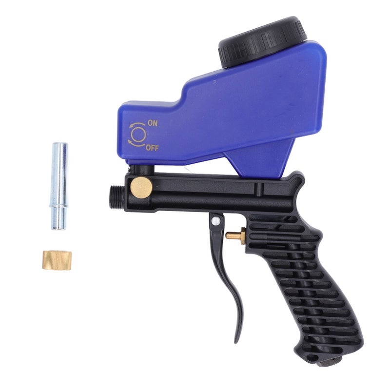 Sandblaster Sand Blaster Sandblasting Spray Gun Tool Set Kit for Spraying Cleaning Blue - Image 1