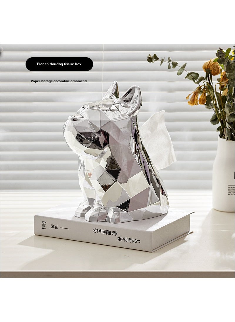 Generic Luxury Bulldog Tissue Box Holder Silver 