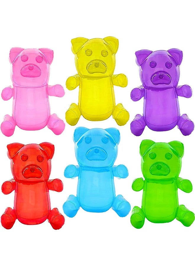 4E's Novelty 6 Pack Inflatable Gummy Bears 12'' Tall Great For Birthday Party Decorations & Favors Candyland Themed Supplies Photo Booth Props Blow Up Pool Toys For Kids By 4E'S Novelty - Image 2