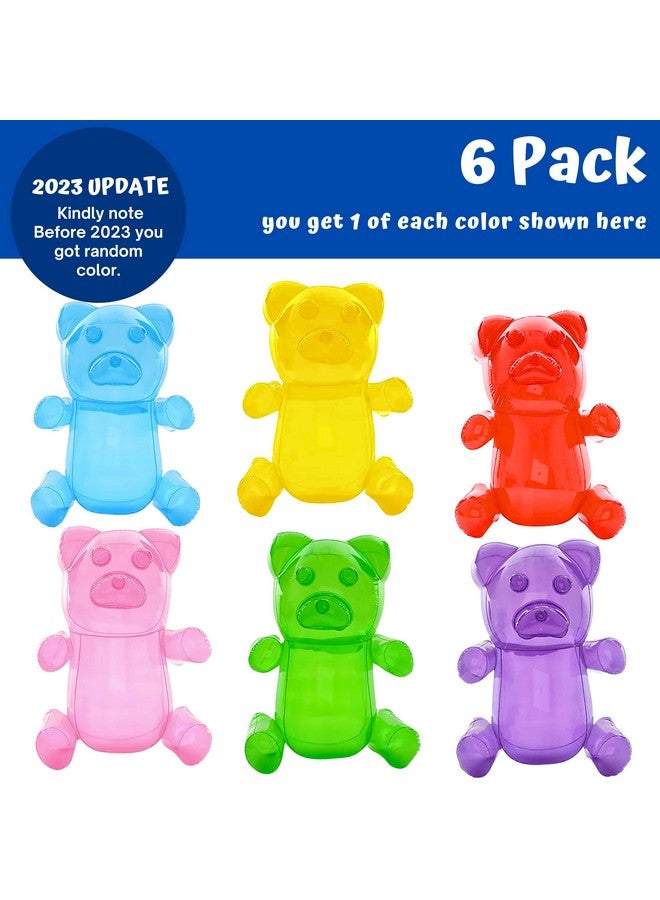 4E's Novelty 6 Pack Inflatable Gummy Bears 12'' Tall Great For Birthday Party Decorations & Favors Candyland Themed Supplies Photo Booth Props Blow Up Pool Toys For Kids By 4E'S Novelty - Image 4