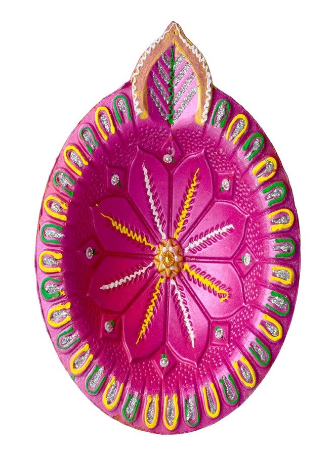 SATVIK STORE SATVIK Colored Clay Akhand Diya Handcrafted Earthen Diya in Vibrant Colors - Durable Clay Oil Lamp for Diwali & Home Decor - Image 2