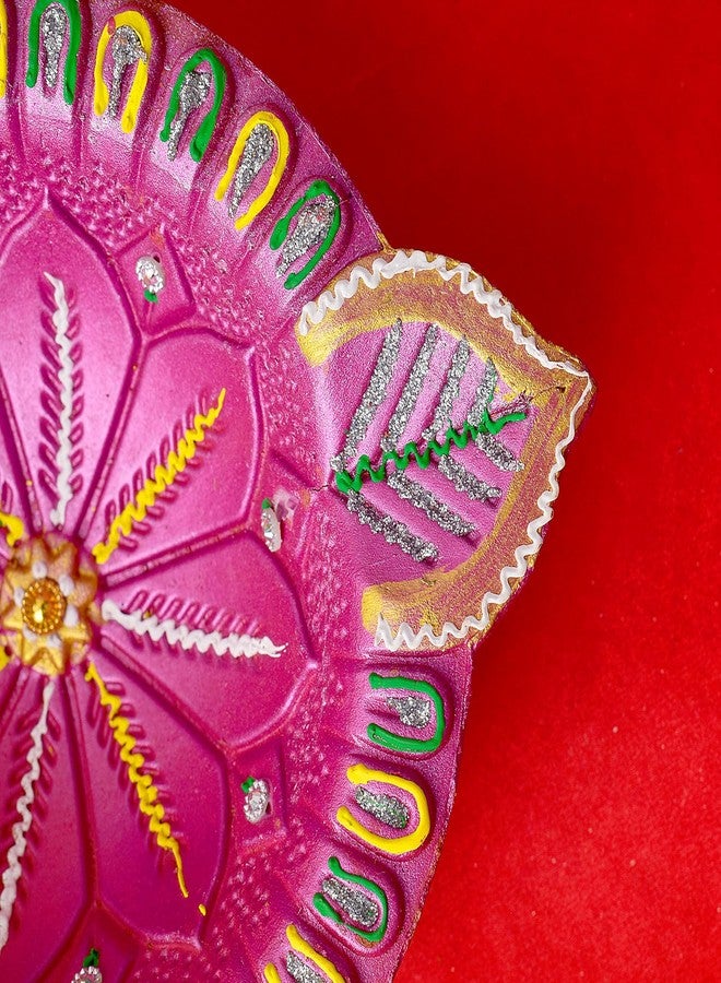 SATVIK STORE SATVIK Colored Clay Akhand Diya Handcrafted Earthen Diya in Vibrant Colors - Durable Clay Oil Lamp for Diwali & Home Decor - Image 5