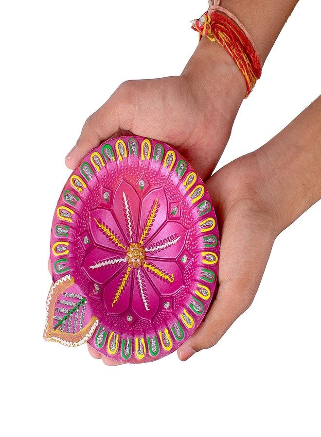 SATVIK STORE SATVIK Colored Clay Akhand Diya Handcrafted Earthen Diya in Vibrant Colors - Durable Clay Oil Lamp for Diwali & Home Decor - Image 4
