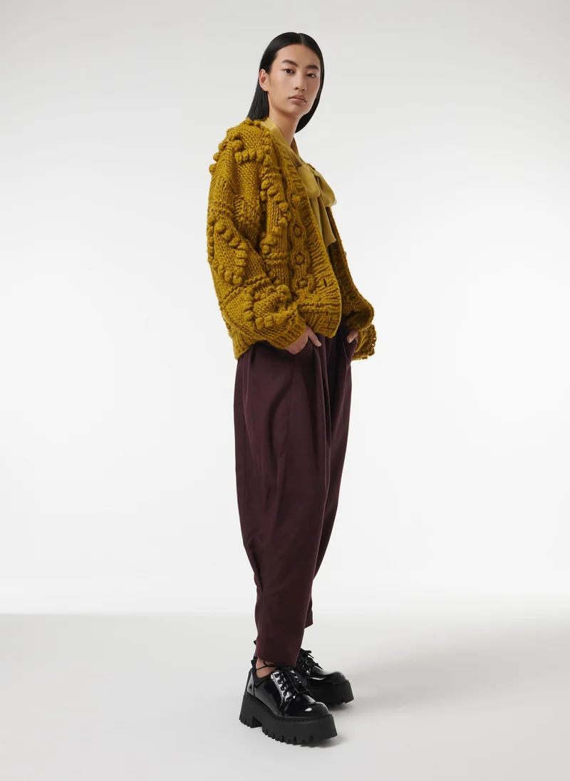 leem Raspberry Knitted Cardigan