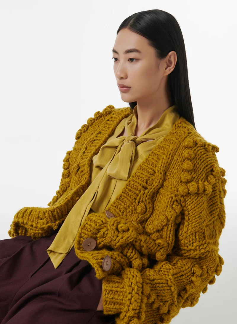 leem  Raspberry Knitted Cardigan for Women | Best Price UAE