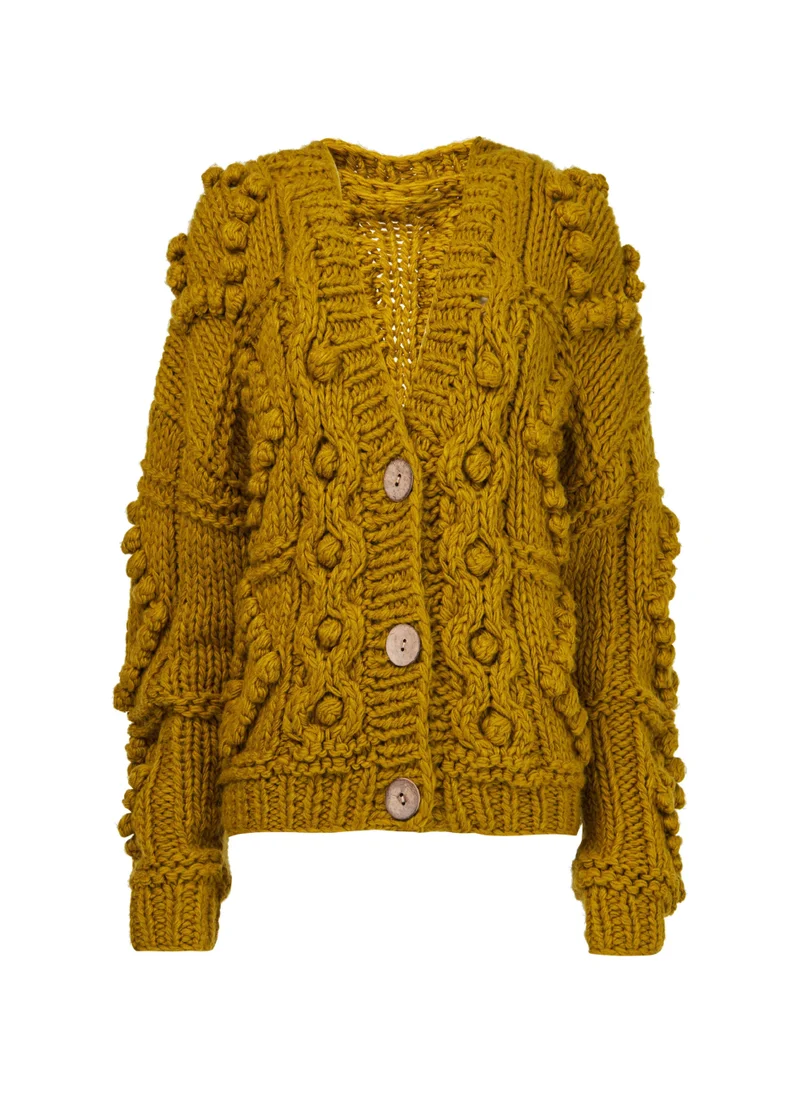 leem  Raspberry Knitted Cardigan for Women | Best Price UAE