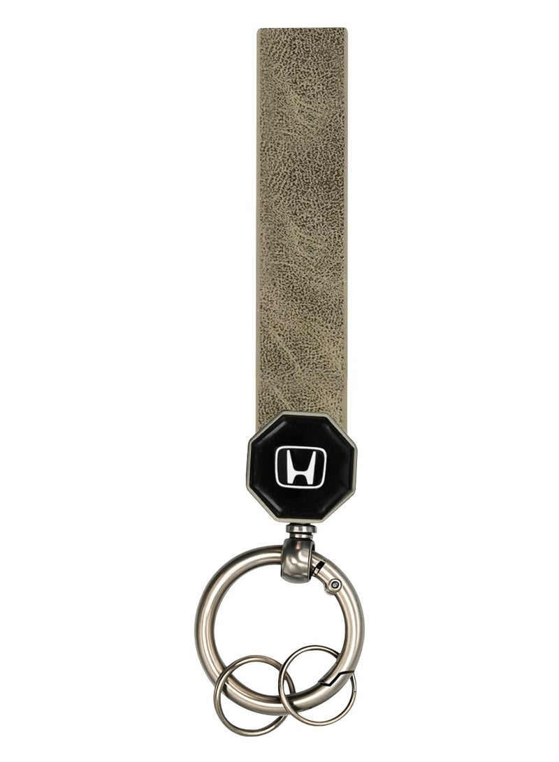 HONDA Leather Keychain with Metal Ring - Durable Key Holder for Car, House, Office, and Personal Keys - Stylish Key Organizer for Men, Women, and Gifts - Versatile, Practical, and High-Quality Keychain for Everyday Use - Image 1