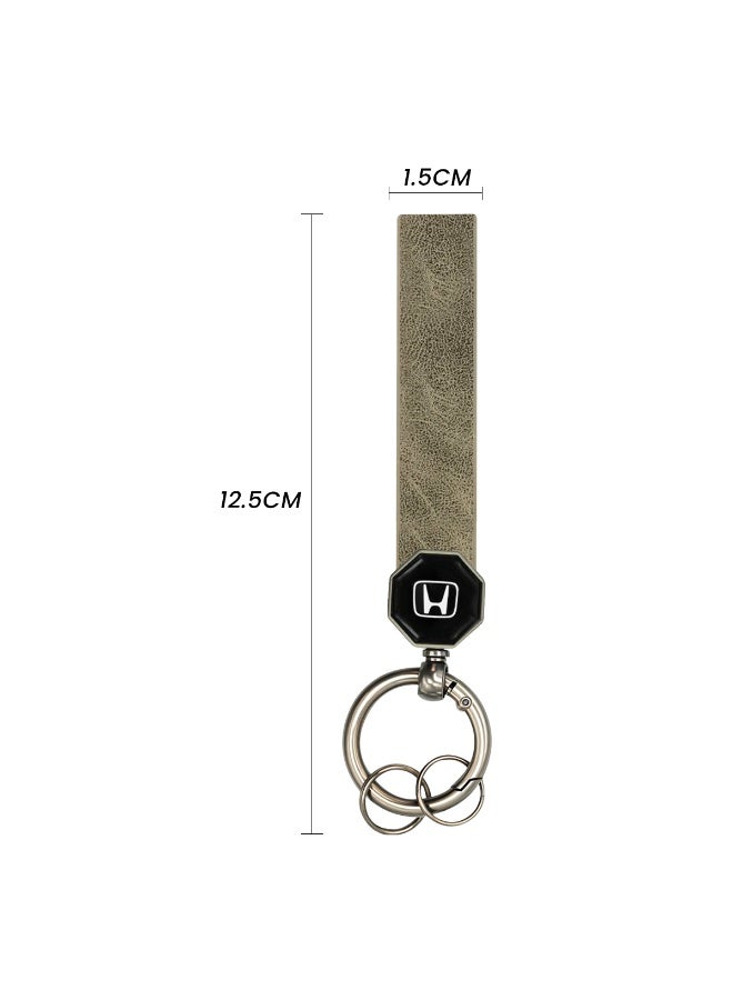 HONDA Leather Keychain with Metal Ring - Durable Key Holder for Car, House, Office, and Personal Keys - Stylish Key Organizer for Men, Women, and Gifts - Versatile, Practical, and High-Quality Keychain for Everyday Use - Image 3