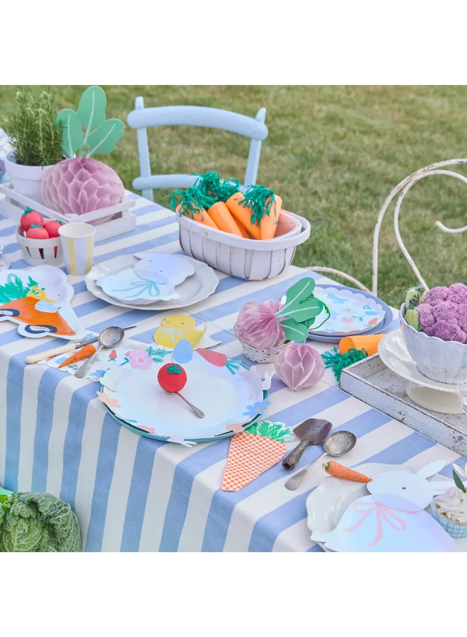 Meri Meri  Gingham Carrot Napkins - Pack of 16 3-Ply Paper Napkins with Stylish Carrot Gingham Design, Playful Easter Table Decoration for Parties, Spring Gatherings and Festive Meals  | Best Price UAE