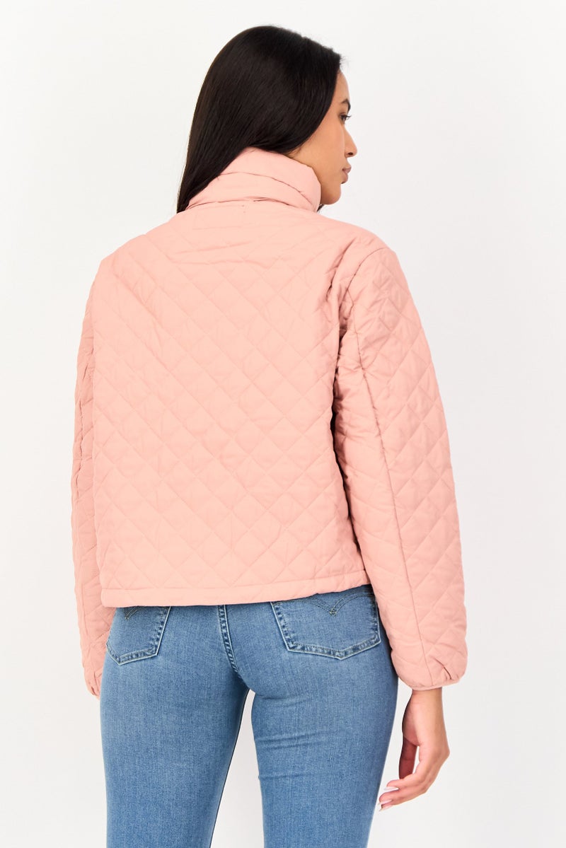 Andrew Marc Women Quilted Puffer Jacket, Coral Pink - Image 2