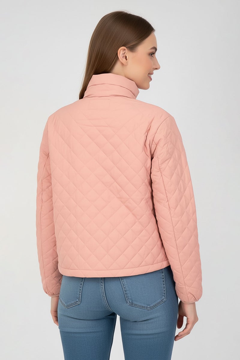 Andrew Marc Women Quilted Puffer Jacket, Coral Pink - Image 4