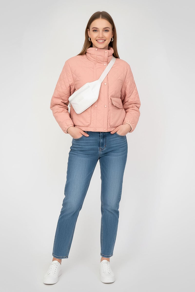 Andrew Marc Women Quilted Puffer Jacket, Coral Pink - Image 2