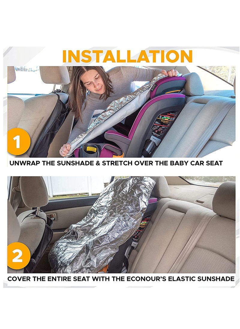 KASTWAVE - Baby Car Seat Sun Shade Cover, Infant Car Seats Heat Protector Keeps Your Toddler Baby Seat at a Cool Temperature, Covers, and Blocks Out Heat & Sun, Reflective Baby Seat Covers For Car Seats. - Image 1