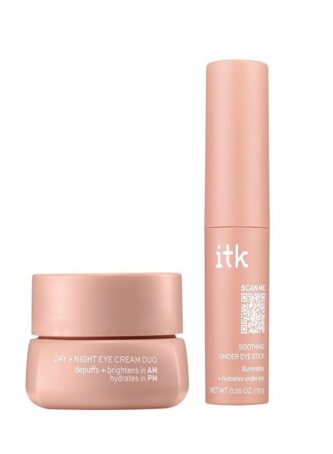 ITK Skincare Eye Cream Set - Caffeine Infused Under Eye Stick + Anti Aging Day + Night Eye Cream with Vitamin C and Ceramides - Brighten + Depuff - Hydrate, Firm + Reduce Puffiness - Skincare Set - Image 1