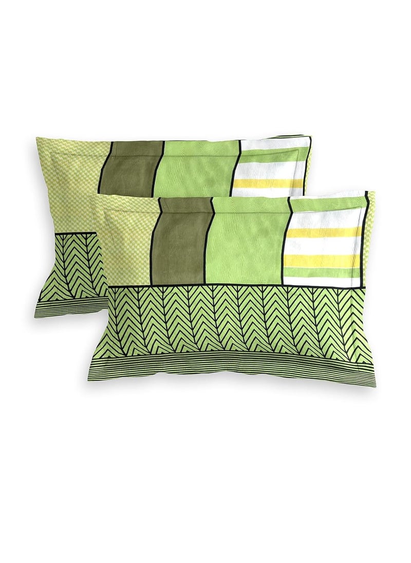 Romee ROMEE Checks Printed Microfiber Bedsheet Double Bed, 144 TC Bed Sheet Double Bed 2 Pillow Covers, Latest Newly Designs Double Queen Size Bedsheet- 88 x 95 Inches, Green & Blue  - Image 4