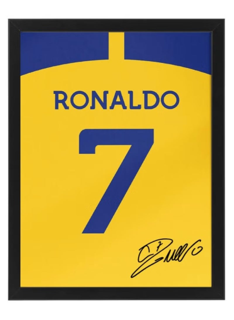 Boomah Accessories Cristiano Ronaldo Autographed Jersey - Framed Poster 50x40cm - CR7 -Football Memorabilia, Soccer Collectible, Gift for Fans 