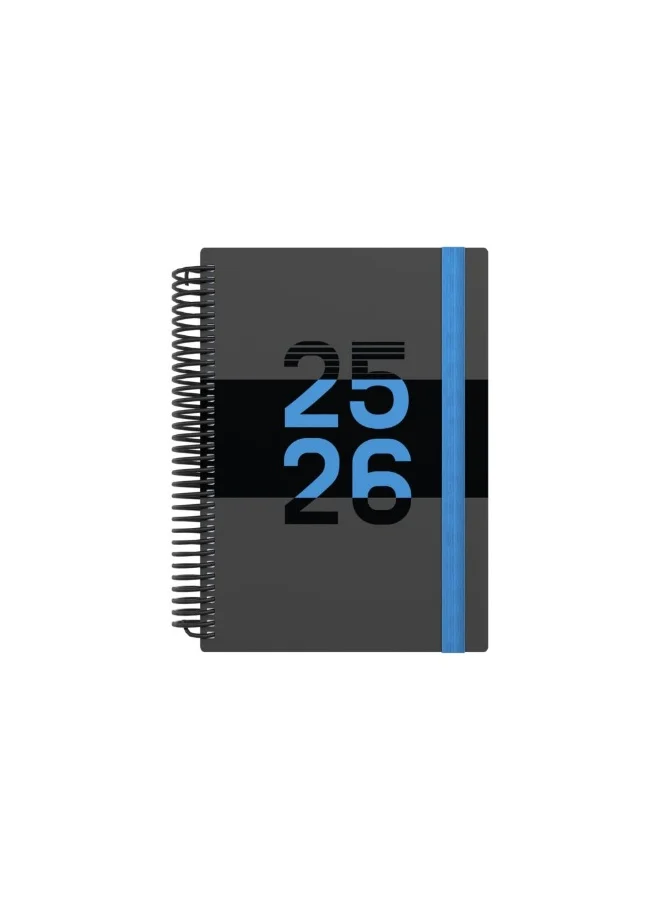 Collins Collins A5 Delta 14 Month Mid/Academic Year Planner, July 2025-August 2026 -Day-to-Page Appointments Diary, A5 Wiro Bound Cover, Blue