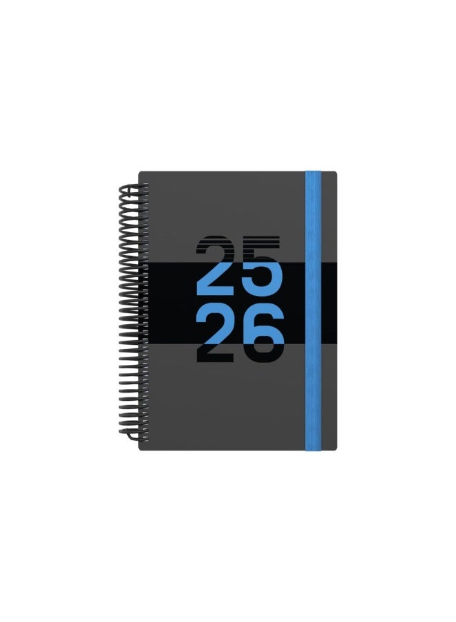 Collins Collins A5 Delta 14 Month Mid/Academic Year Planner, July 2025-August 2026 -Day-to-Page Appointments Diary, A5 Wiro Bound Cover, Blue  - Image 1