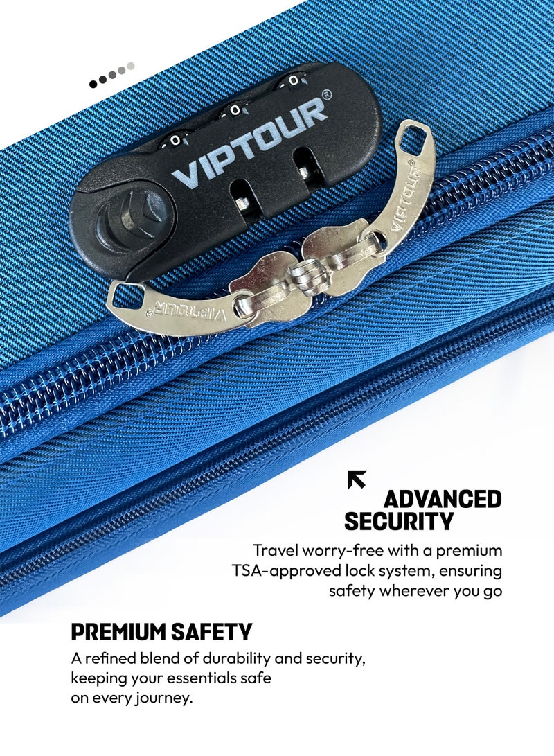 فيبتور مجموعة أمتعة من 4 قطع، حقيبة عربة متينة بعجلتين، قفل رقمي ومقبض تلسكوبي ثلاثي المراحل - Image 4