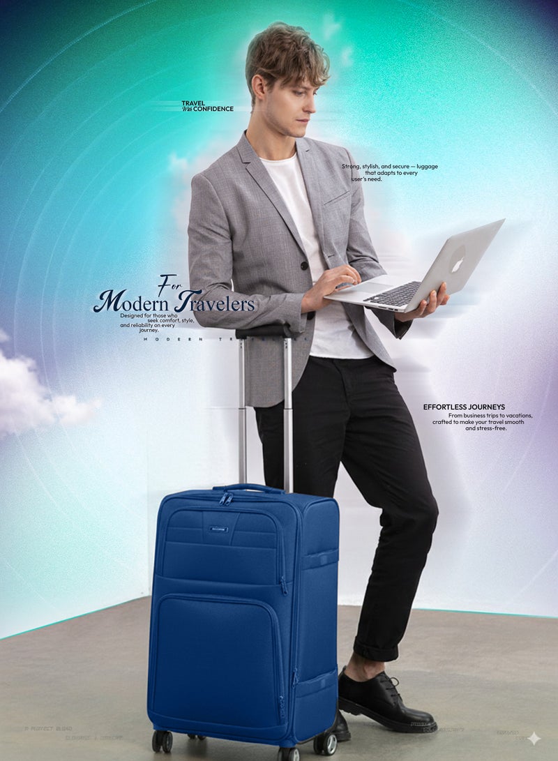 فيبتور مجموعة أمتعة من 4 قطع، حقيبة عربة متينة بعجلتين، قفل رقمي ومقبض تلسكوبي ثلاثي المراحل - Image 5