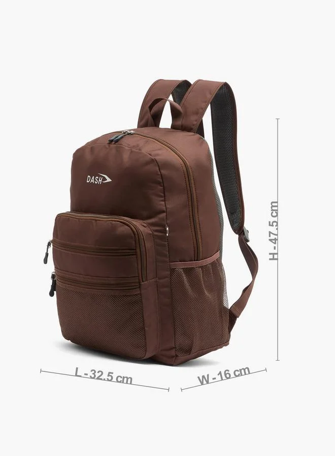 Dash BROWN Solid 2-Piece School Backpack Set For Kids 13 Years+ With Pencil Pouch  | Best Price UAE
