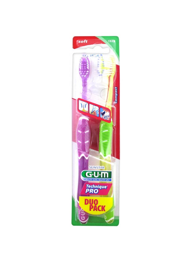 Gum فرشاة أسنان تقنية ناعمة حزمة مزدوجة