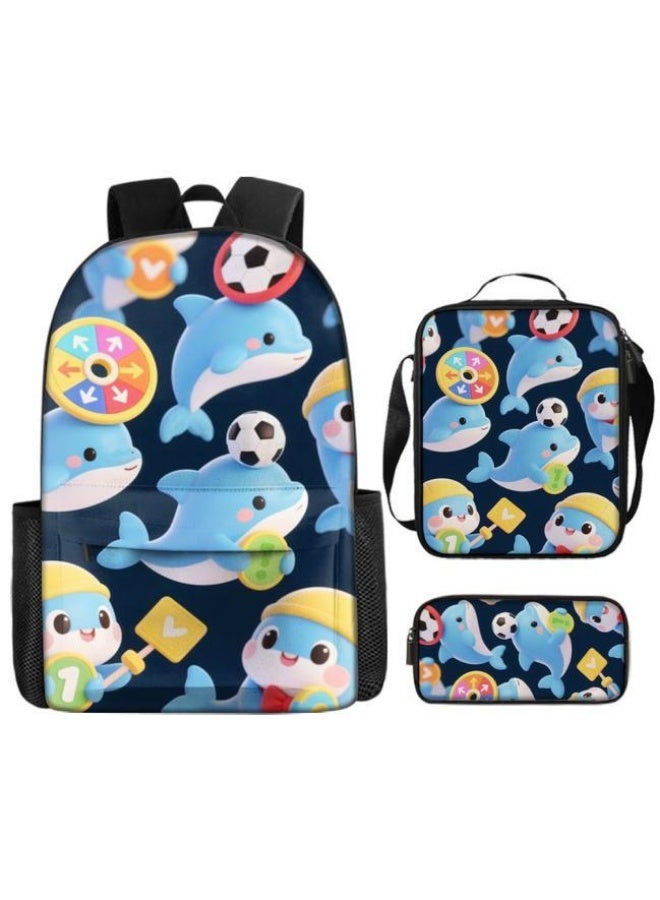 Bright Li Fire Fashion is unlimited! Cartoon bag three-piece set, suitable for a variety of scenes for students and teenagers (available for students, children, friends on outings, mountain climbing, school, etc.) - 6 - Image 2