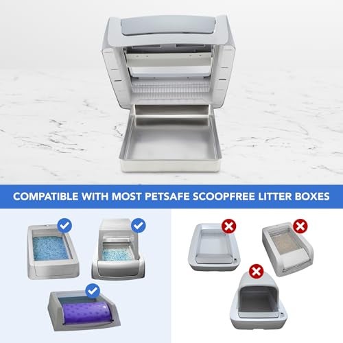 COSPARX Stainless Steel Reusable Litter Tray Compatible with Petsafe Scoop-Free Self-Cleaning Cat Litter Boxes - Never Absorbs Odor, Stains, or Rusts (Stainless Steel Litter Tray) - Image 2