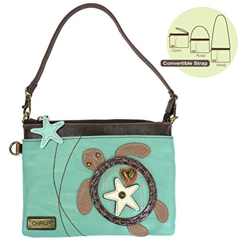 CHALA Mini Crossbody/Purse with Convertible Strap Stylish, Compact, Versatile - Turtle - teal - Image 2