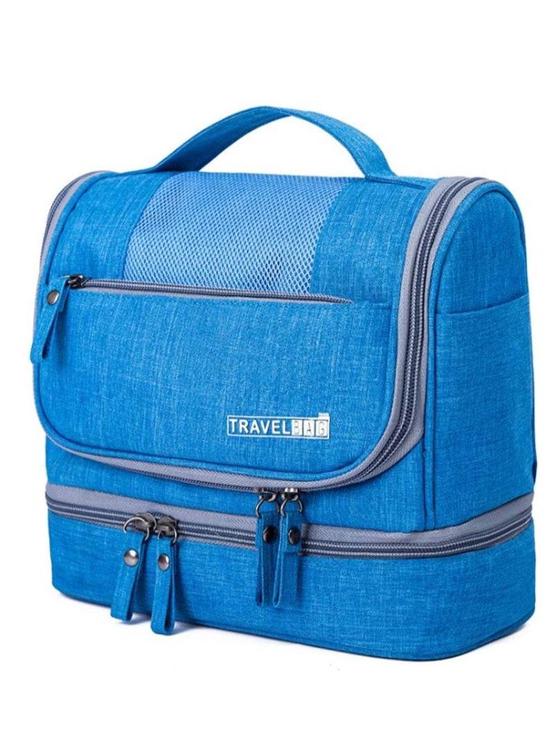 Zikra Make up Storage Bag Portable Makeup Bag with Hook and Handle Multifunctional Double Waterproof Makeup Organiser Unisex Dry and Wet Travel Toiletry Organizer Bag - Image 1