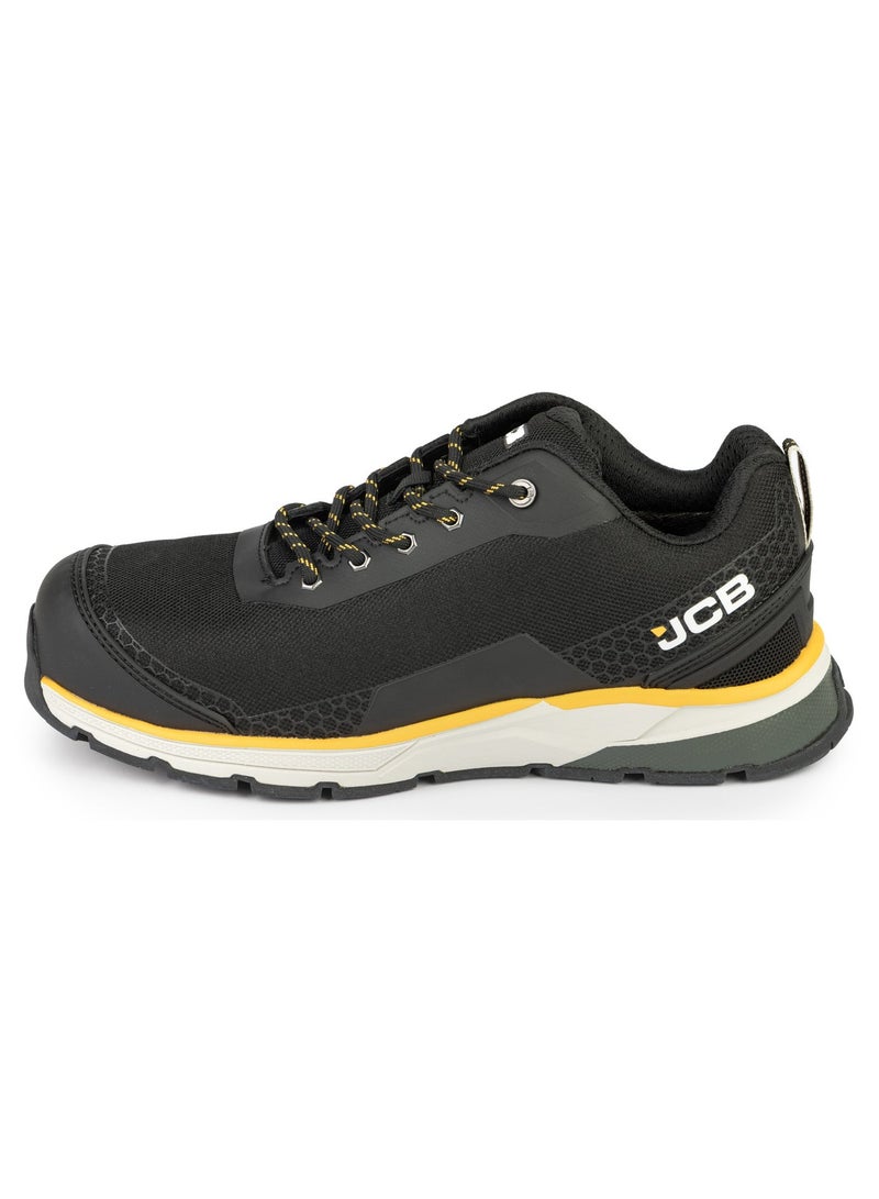 JCB Lace-Up Safety Sneaker – Alloy Toe, Waterproof, Puncture Resistant, Anti-Static, Oil & Slip Resistant | JCB-0015B – Black/Yellow - Image 2