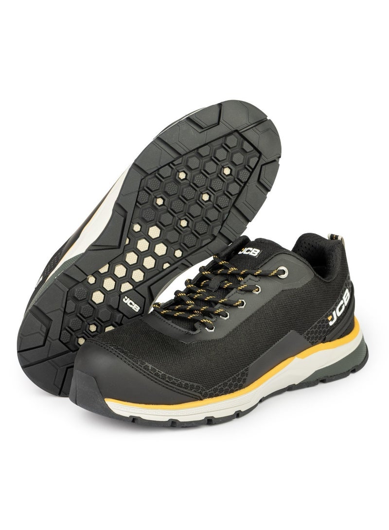 JCB Lace-Up Safety Sneaker – Alloy Toe, Waterproof, Puncture Resistant, Anti-Static, Oil & Slip Resistant | JCB-0015B – Black/Yellow - Image 5