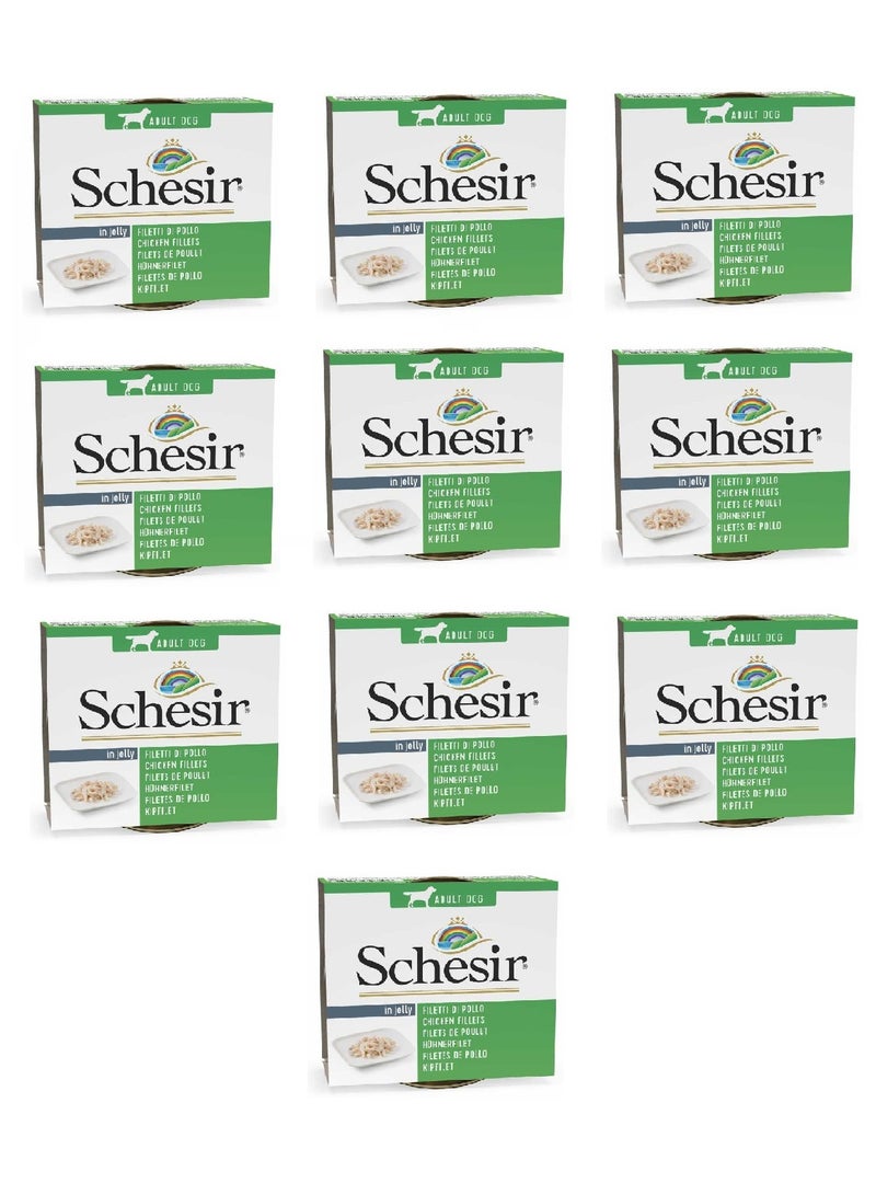 Schesir 10PC Dog Wet Food-Chicken Fillets 150g - Image 1